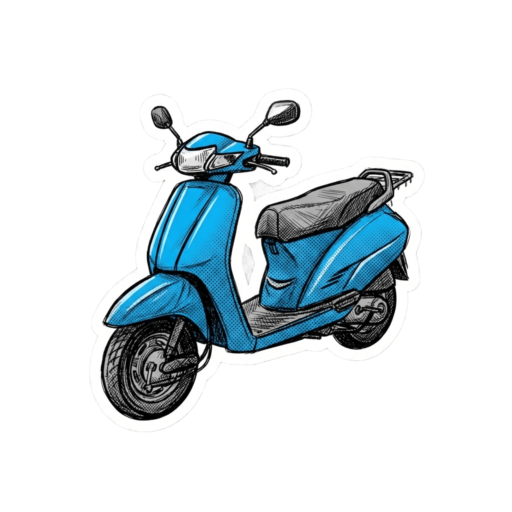 Moped Scooter Sticker